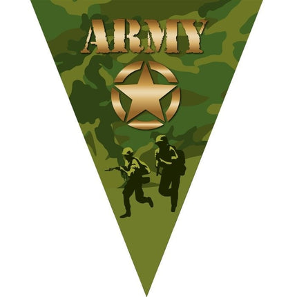 Feestbazaar Army Leger vlaggenlijn (5m)