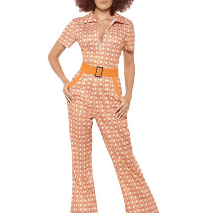 Feestbazaar Authentieke 70's retro kostuum vrouw