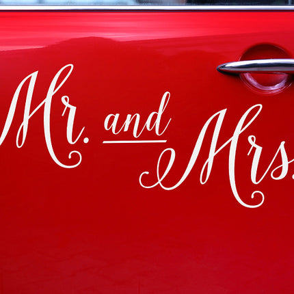 Feestbazaar Autosticker Mr & Mrs