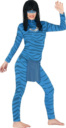 Feestbazaar Avatar Jumpsuit Vrouwen Blauw