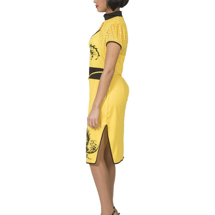 Feestbazaar Aziatische Jurk Ling Geel