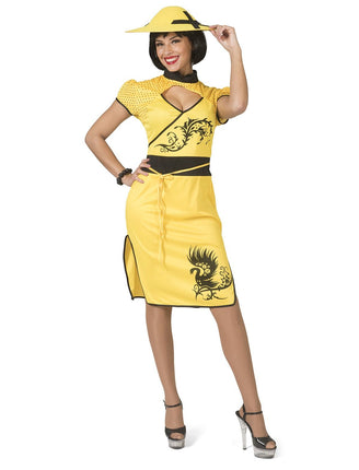 Feestbazaar Aziatische Jurk Ling Geel