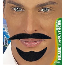 Feestbazaar Baard en snor zwart Arabier