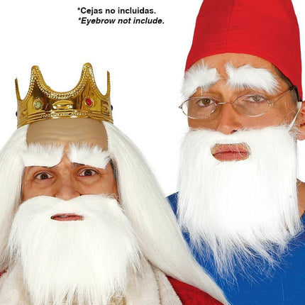 Feestbazaar Baard Kabouter Kort Wit
