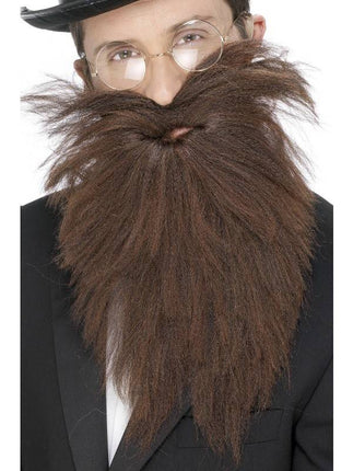 Feestbazaar Baard met snor lang bruin