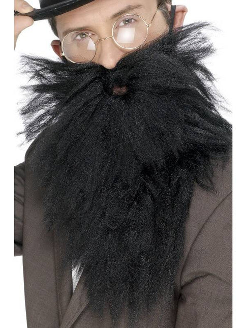 Feestbazaar Baard met snor lang zwart