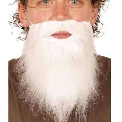 Feestbazaar Baard Wit Met Elastiek