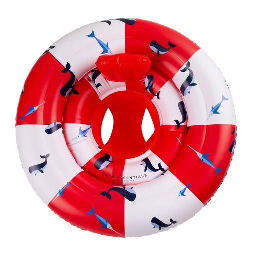 Feestbazaar Baby Float Walvis Rood/Wit