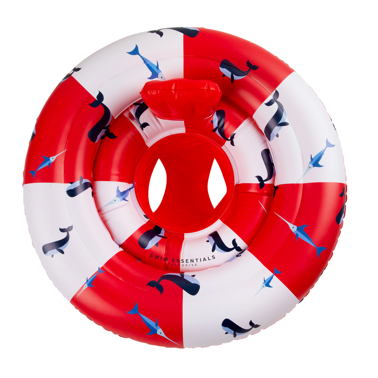 Feestbazaar Baby Float Walvis Rood/Wit