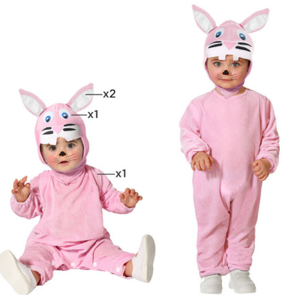 Feestbazaar Baby Peuter Konijntje kostuum Roze