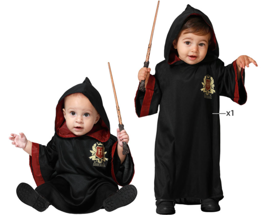 Feestbazaar Baby Peuter Tovenaarspakje Hogwarts zwart/rood