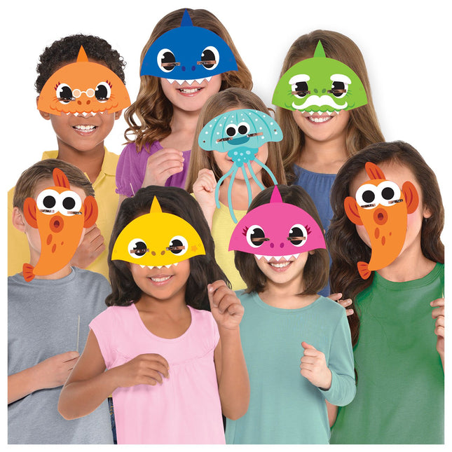 Feestbazaar Baby Shark Maskers (8st)