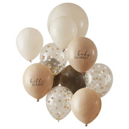 Feestbazaar Baby Shower Ballonnen Set Taupe (11st)