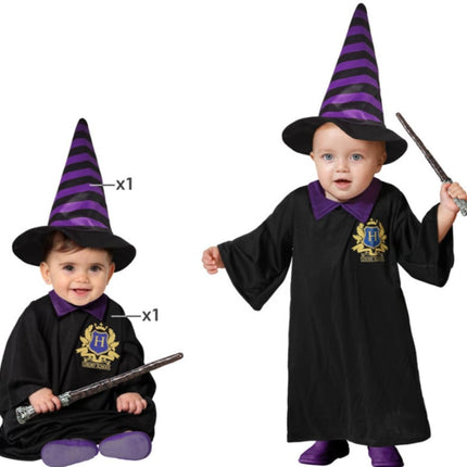 Feestbazaar Baby Wizard Tovenaarspakje Harry zwart/paars
