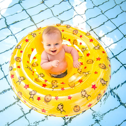 Feestbazaar Baby Zwemzitje Circusprint Geel