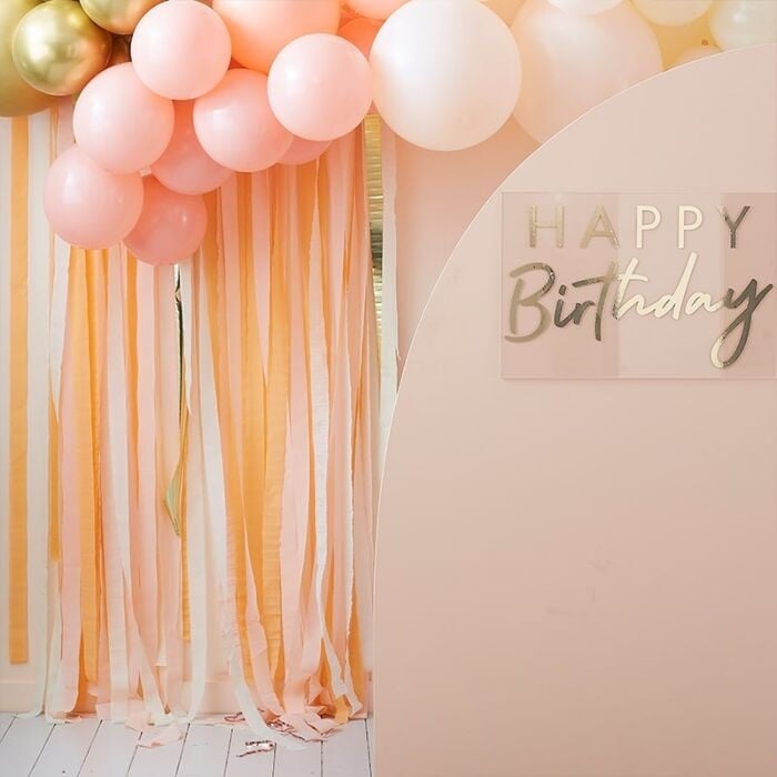 Feestbazaar Backdrop streamers Mix it Up Peach Goud