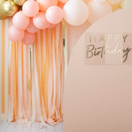 Feestbazaar Backdrop streamers Mix it Up Peach Goud