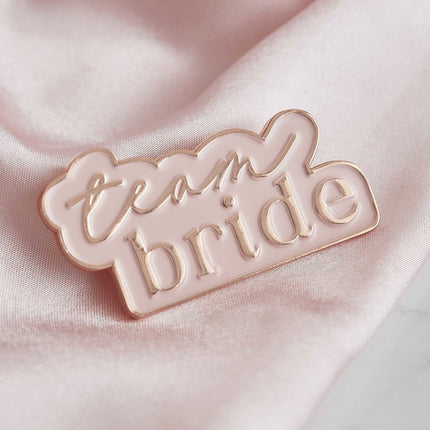 Feestbazaar Badge Team Bride Rose Gold Pink