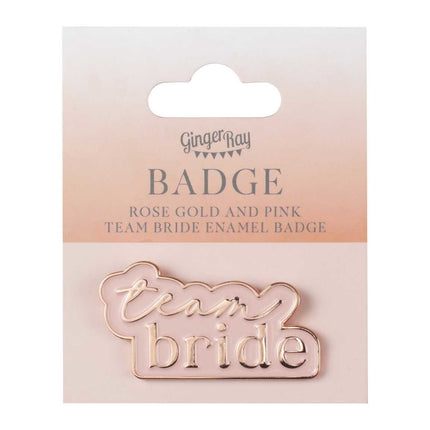 Feestbazaar Badge Team Bride Rose Gold Pink