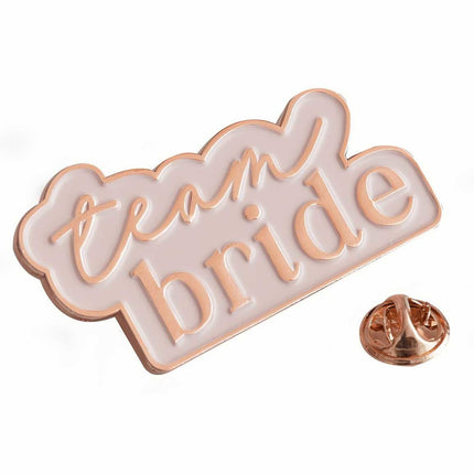 Feestbazaar Badge Team Bride Rose Gold Pink