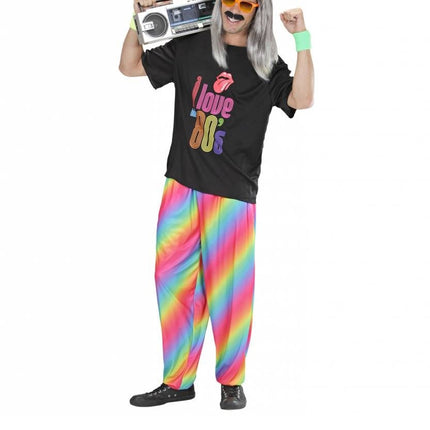 Feestbazaar Baggy broek 80's regenboog