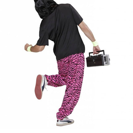 Feestbazaar Baggy Broek 80's zebra roze