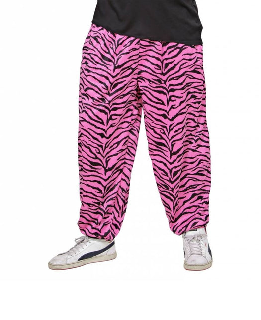 Feestbazaar Baggy Broek 80's zebra roze