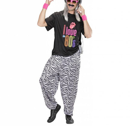 Feestbazaar Baggy broek 80's zebra