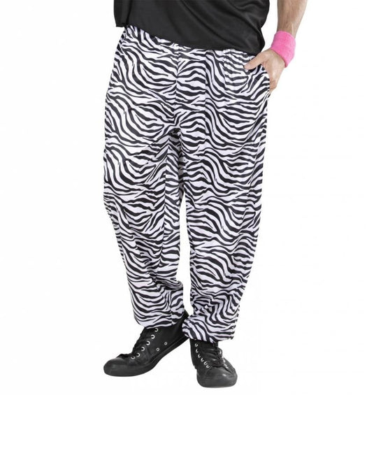 Feestbazaar Baggy broek 80's zebra