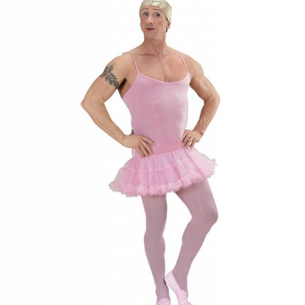 Feestbazaar Ballerina man kostuum roze
