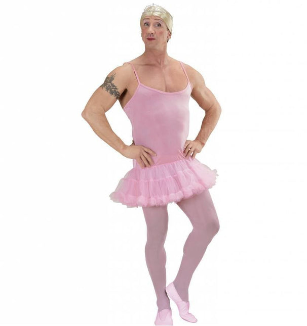 Feestbazaar Ballerina man kostuum roze
