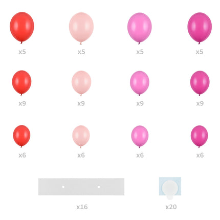 Feestbazaar Ballon Decoratie Set Met Hart Frame Roze/Rood