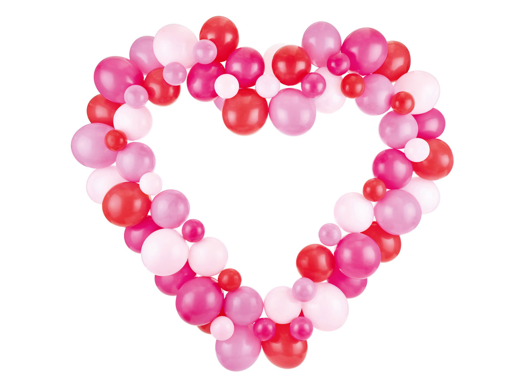 Feestbazaar Ballon Decoratie Set Met Hart Frame Roze/Rood