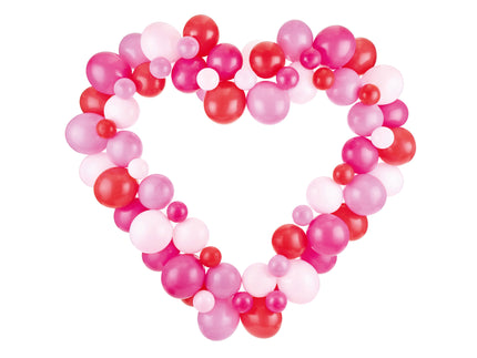 Feestbazaar Ballon Decoratie Set Met Hart Frame Roze/Rood