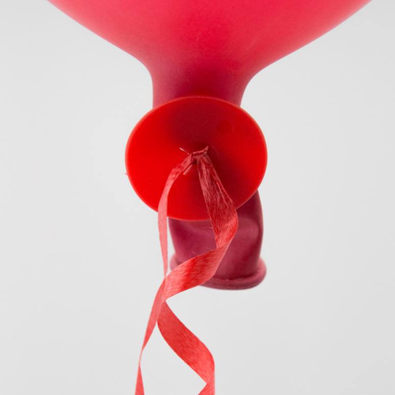 Feestbazaar Ballon Sluiters Met Lint Rood (100st)