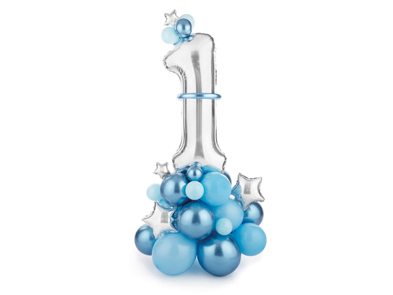 Feestbazaar Ballonboeket Set Cijfer 1 Blauw
