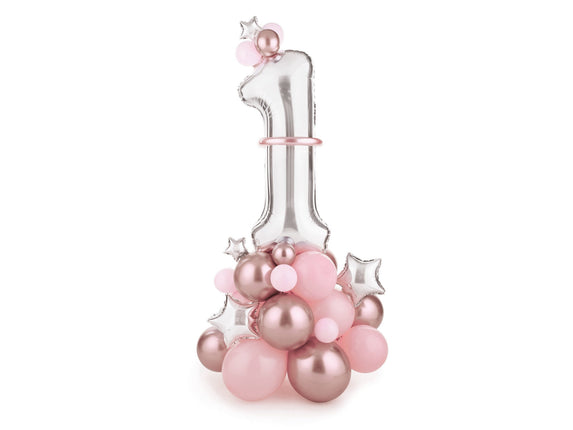 Feestbazaar Ballonboeket Set Cijfer 1 Roze