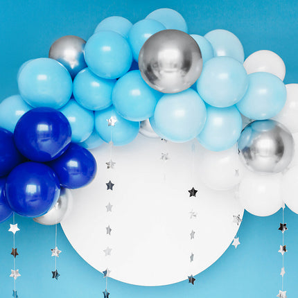 Feestbazaar Ballonboog Kit Blauw/Zilver 200cm