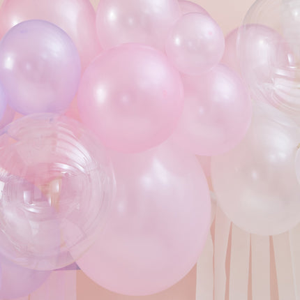 Feestbazaar Ballonboog Set Pastel Parel & Ivoor Met Slingers