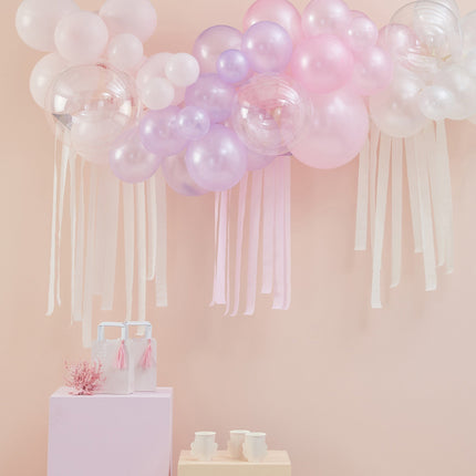 Feestbazaar Ballonboog Set Pastel Parel & Ivoor Met Slingers