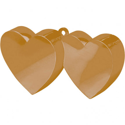Feestbazaar Ballongewicht dubbel hart goud 150gr