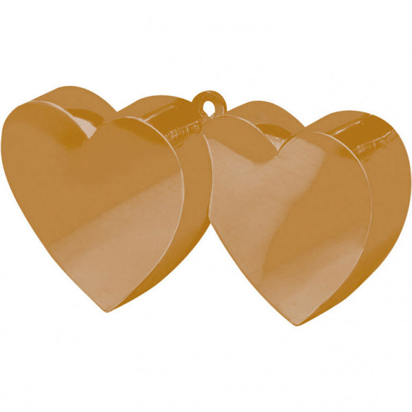 Feestbazaar Ballongewicht dubbel hart goud 150gr