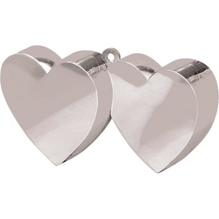 Feestbazaar Ballongewicht dubbel hart zilver 150gr