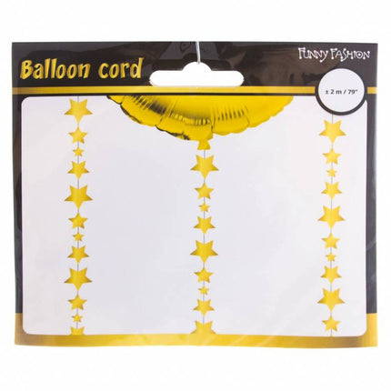 Feestbazaar Ballonlint sterretjes goud