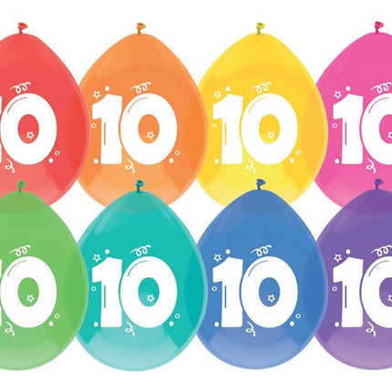 Feestbazaar Ballonnen 10 jaar mix kleuren