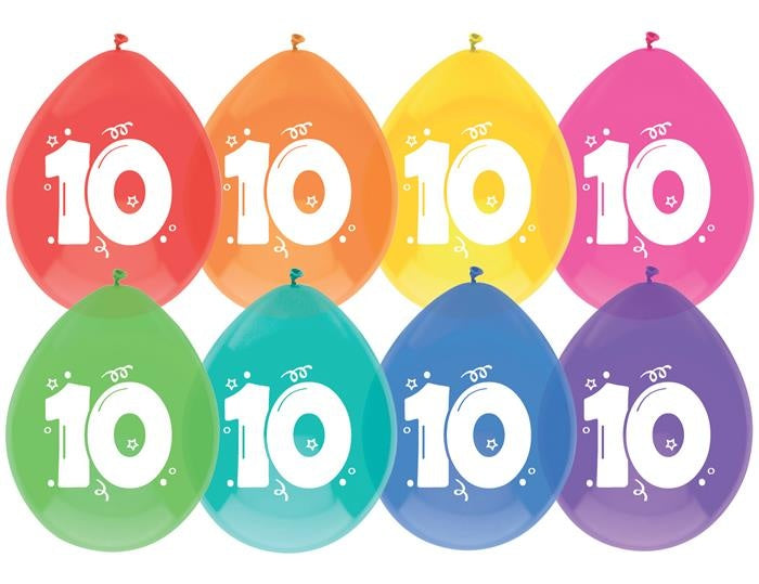 Feestbazaar Ballonnen 10 jaar mix kleuren