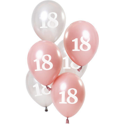 Feestbazaar Ballonnen 18 Jaar Glossy Pink (6st)