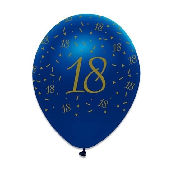 Feestbazaar Ballonnen 18 Jaar Navy Blauw/Goud (6st)