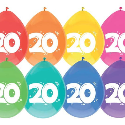Feestbazaar Ballonnen 20 jaar mix kleuren