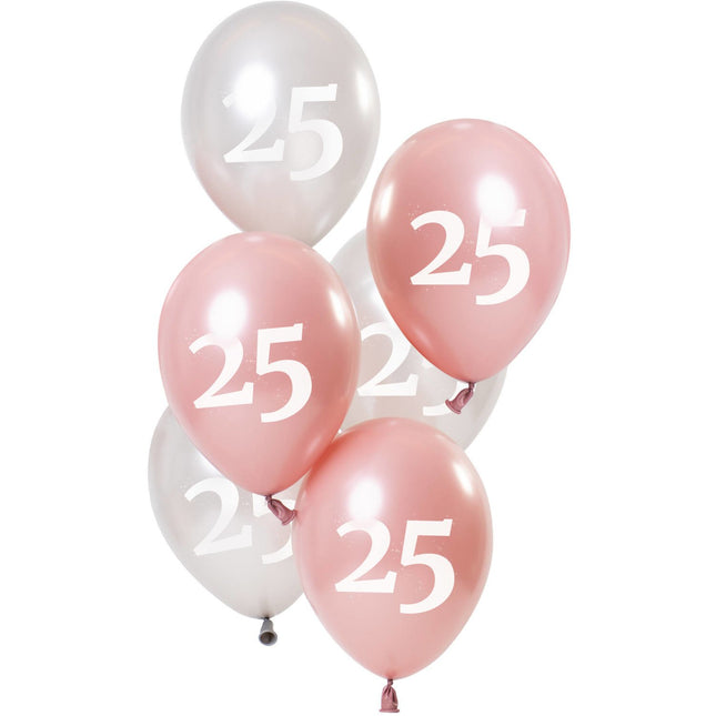 Feestbazaar Ballonnen 25 Jaar Glossy Pink (6st)